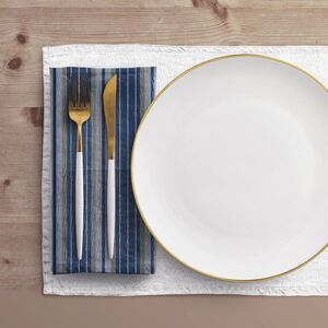 NWT Porter Anna- Navy & Gold  Cotton Napkin 4-set, Stripe